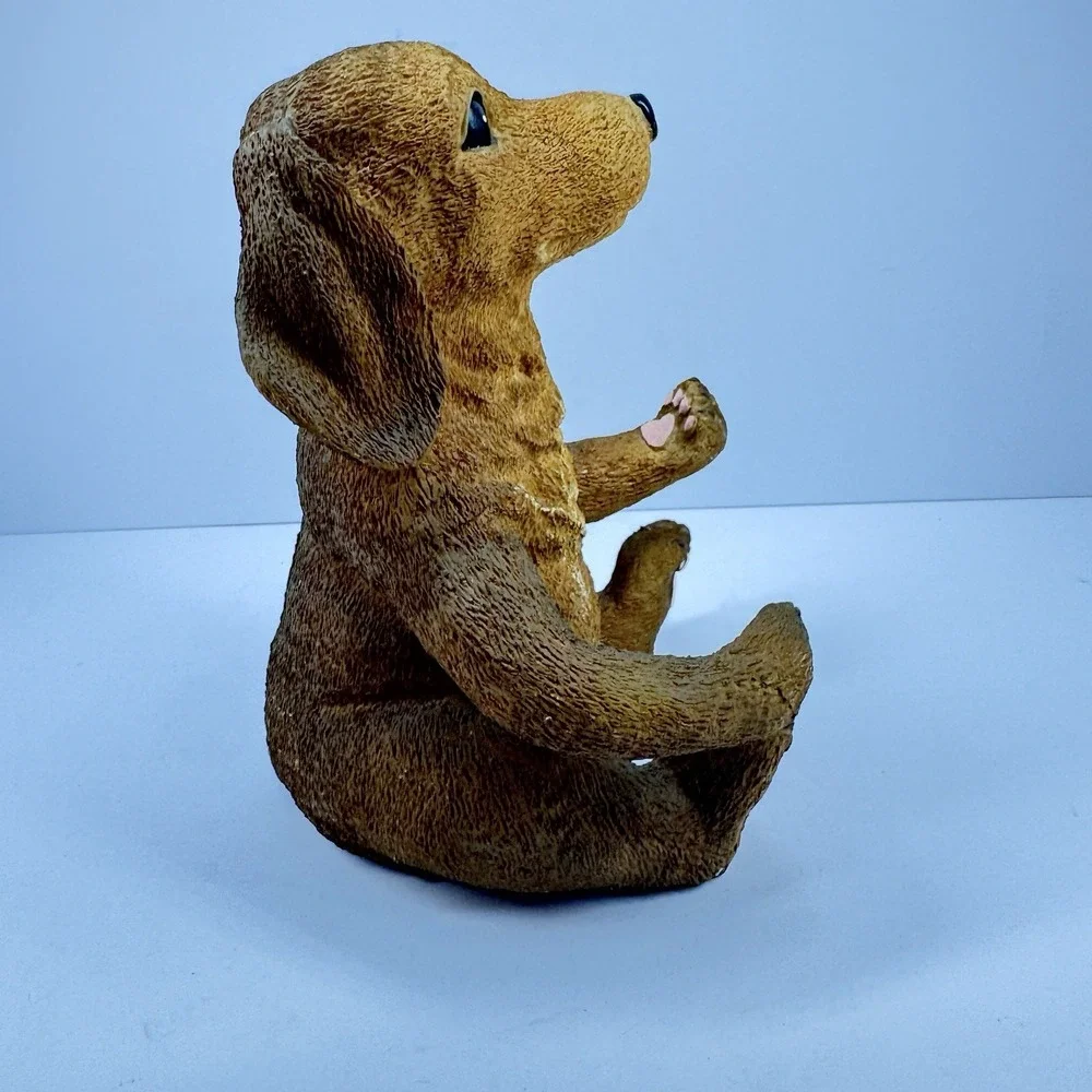 Vintage Resin Dachshund Dog Figurine Begging Pose Brown 7 Inch‎ Decor